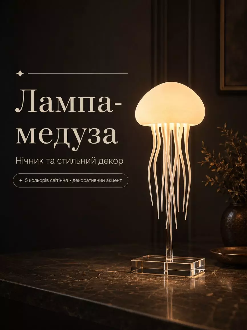 Світильник-нічник Медуза з RGB LED-підсвіткою